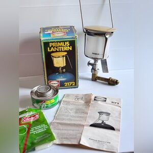 Vintage Primus 2172 Camping Lantern Bundle Box Manuals Mantle Fuel